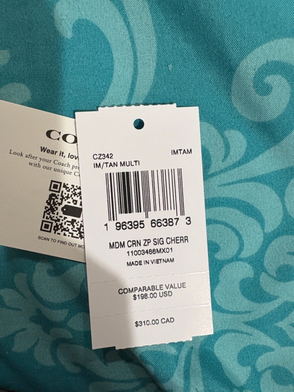 Coach signature cherry wallet in tan multi - Picture 4 of 8